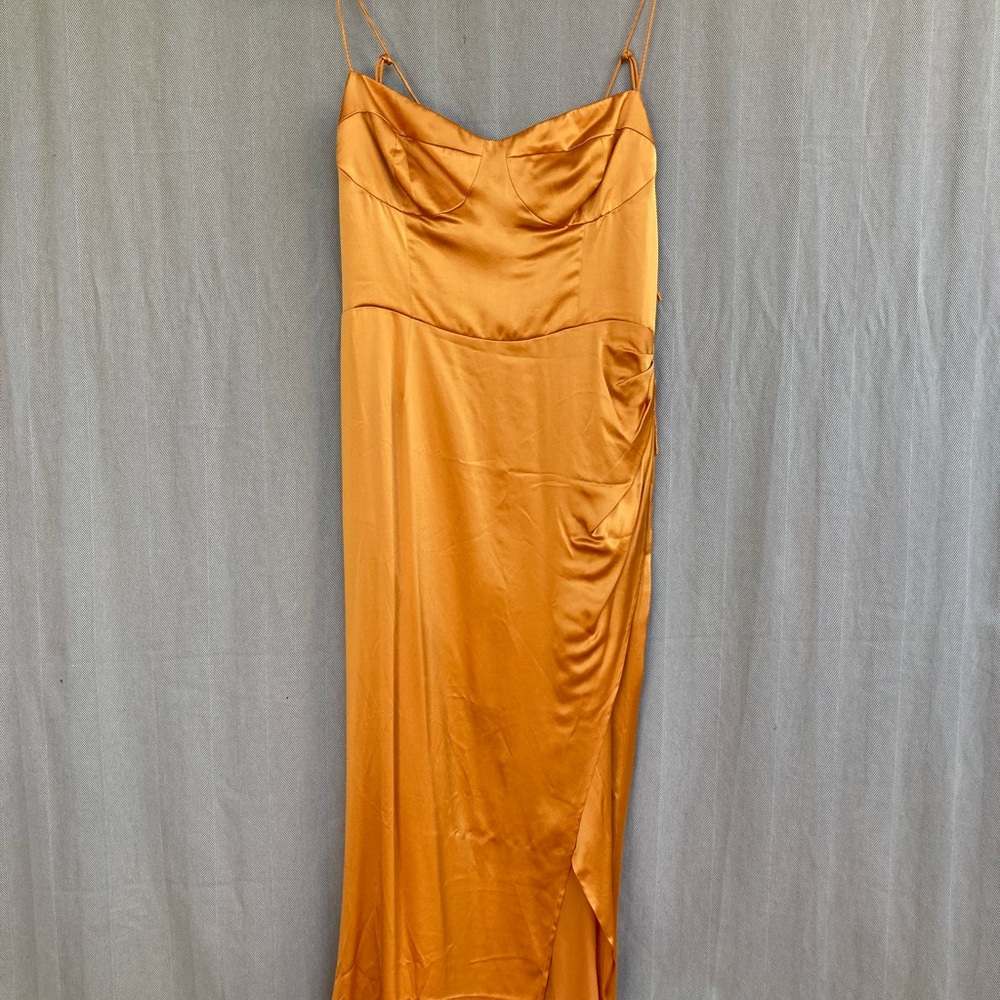Reformation Marguerite Cantaloupe Satin Midi Dress - Picture 4 of 9
